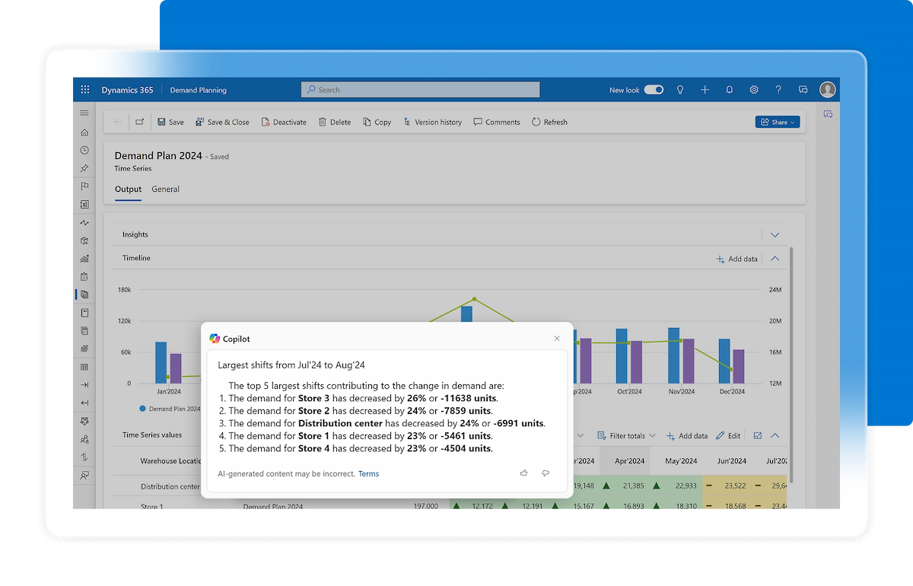 dynamics 365 copilot popup ai erp