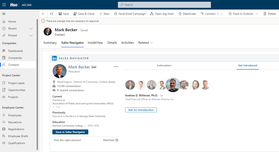 LinkedIn Sales Navigator Page
