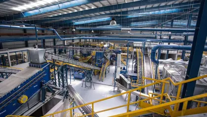 Manufacturing facility floor with machinery Manufacturing facility floor with machinery
