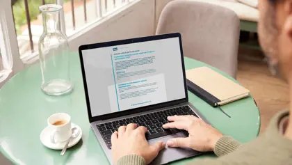 man with laptop reading erp report man with laptop reading erp report