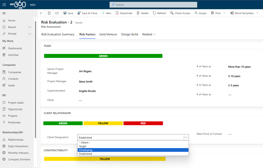 Sample Go/No-Go Form in aec360