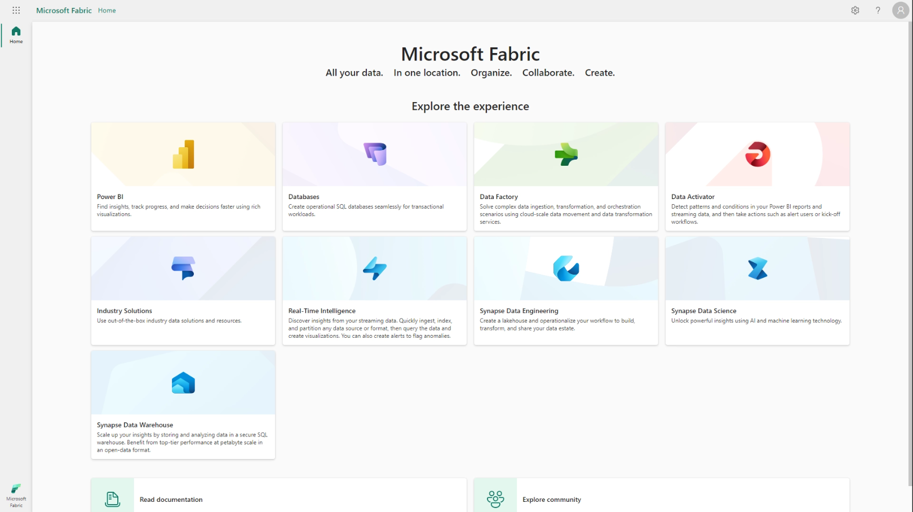 Microsoft Fabric Home Page Example