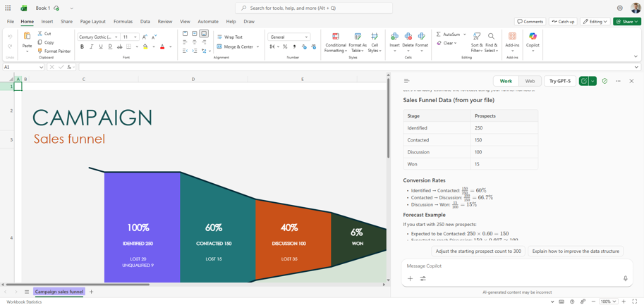 using m365 copilot in excel